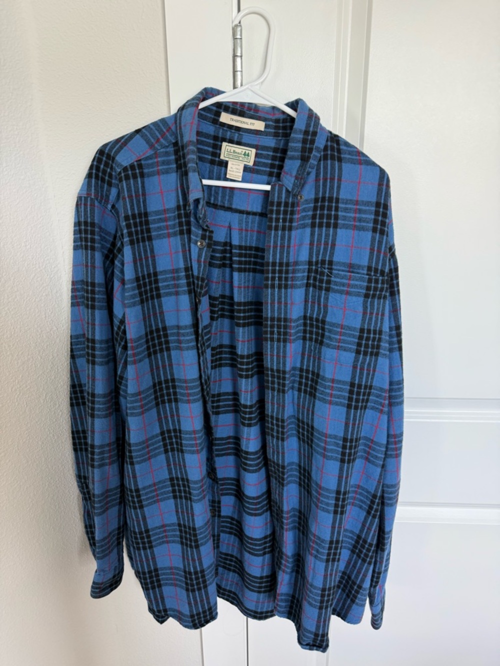 L.L. Bean Blue and Black Plaid Lightweight Shirt Jacket
